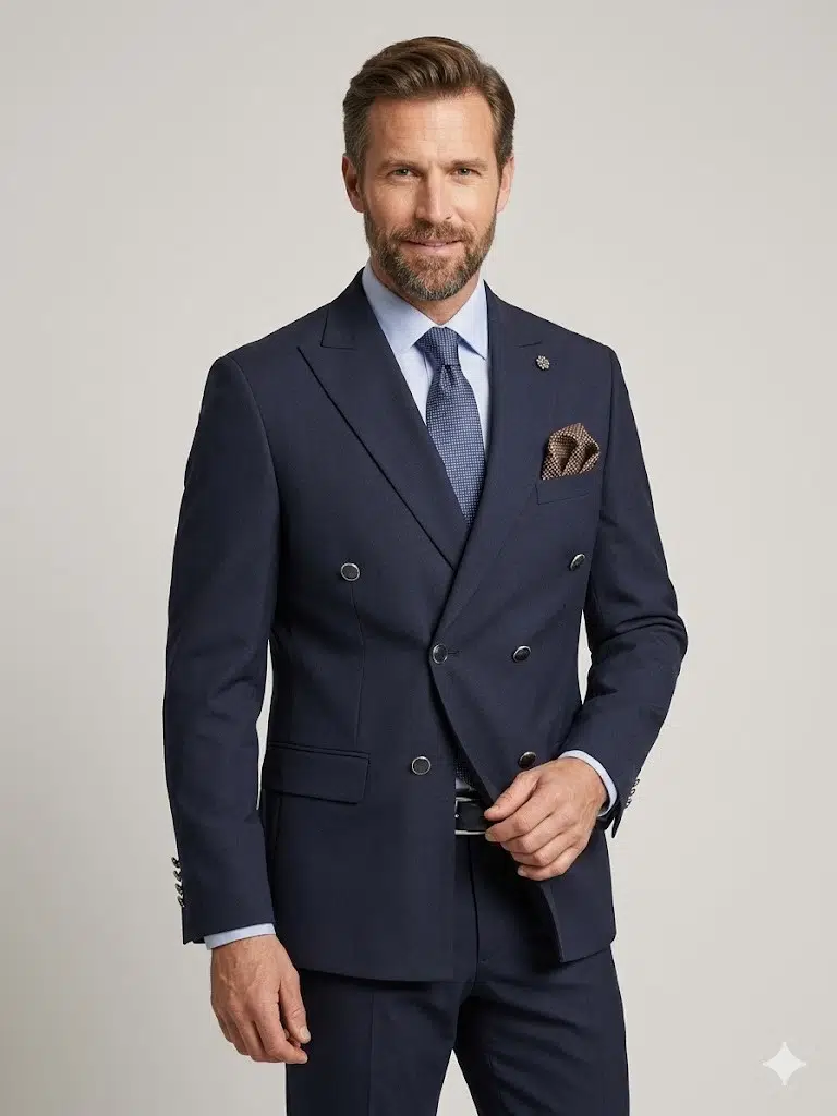 ADİMO Erkek Kruvaze Slim Fit Takım Elbise 1672K190 - LACİVERT
