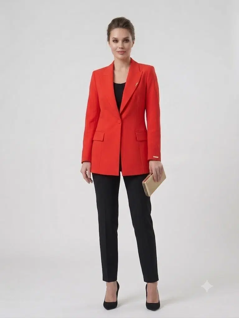 BEETHOVEN KADELLİ Kruvaze Yaka Klasik Kesim Blazer Ceket 56475 - MERCAN