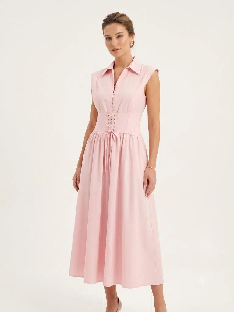 BEETHOVEN MAGRA ELBİSE 8373 - PEMBE