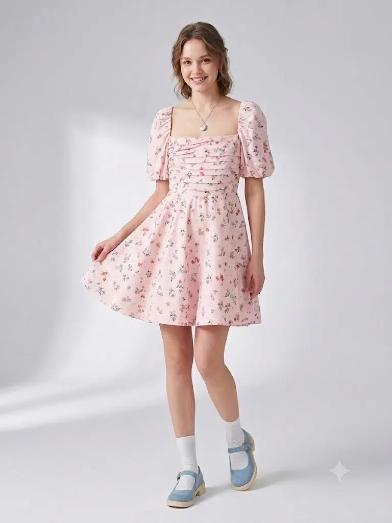 BEETHOVEN MAGRO ELBİSE 8358 - PEMBE