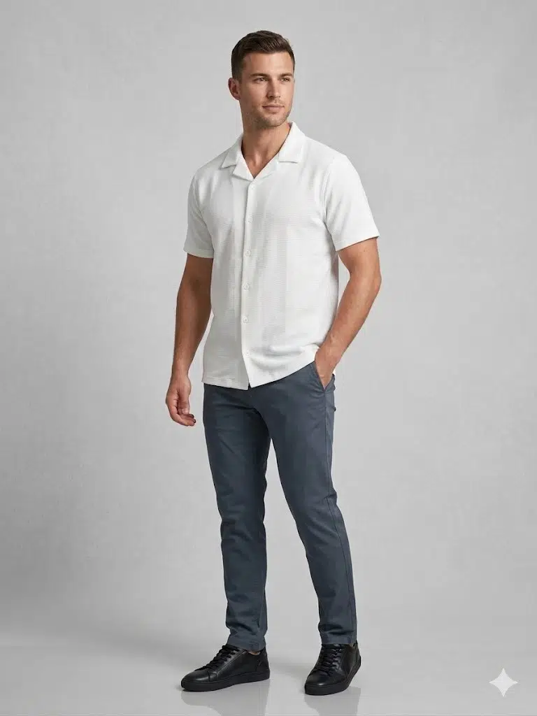 Centilmen Erkek Kısa Kollu Gömlek Yaka Düğme Detaylı T-Shirt 2412000 - SİYAH