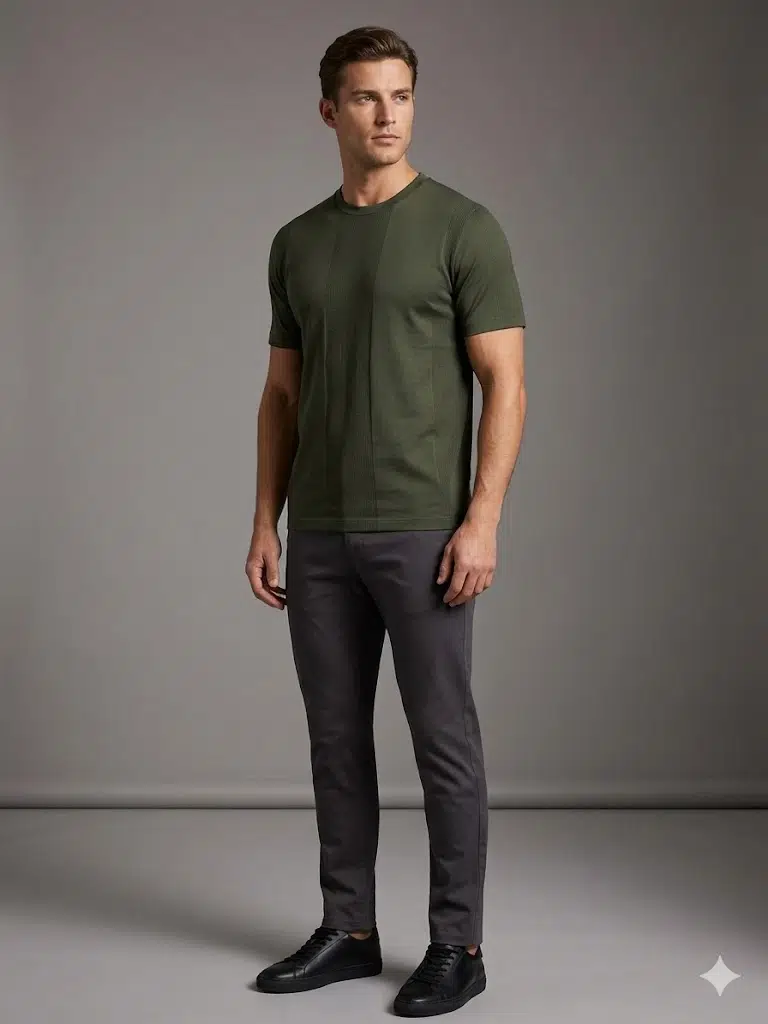 DİOR Bisiklet Yaka Kısa Kollu Dokulu Basic Triko T-Shirt 2517202 - SİYAH