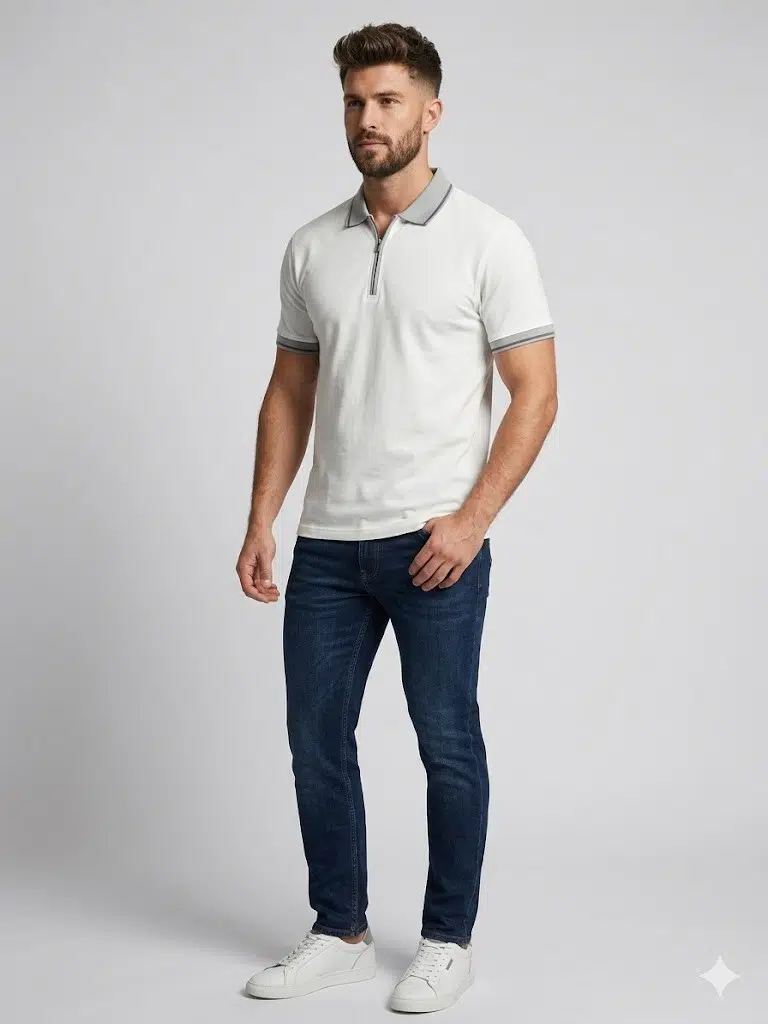 DİOR Erkek Modern Kesim Polo Yaka T-Shirt 2517205 - BEYAZ