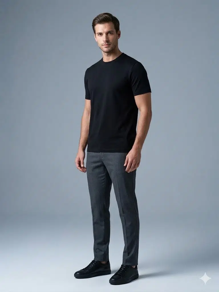 DORSS Erkek Siyah Basic Bisiklet Yaka T-Shirt 20500 - SİYAH