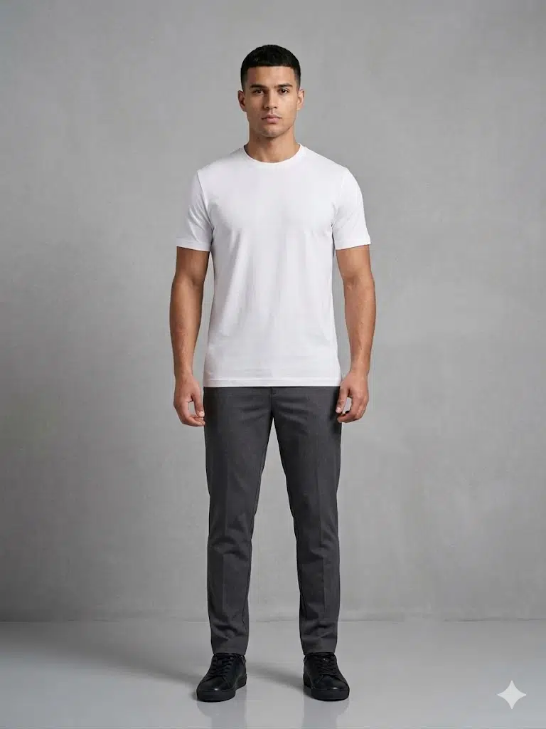 DORSS Erkek Siyah Basic Bisiklet Yaka T-Shirt 20500 - BEYAZ
