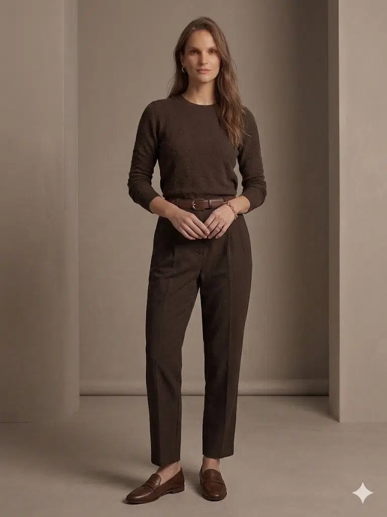 ERCAN AKDENİZ Beli Kemerli Pantolon 5018 - KAHVE