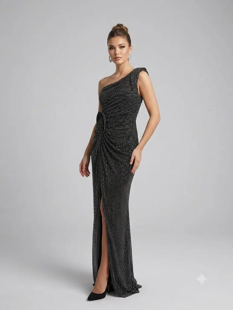 FOR COSTUME ABİYE ELBİSE 0876 - ANTRASİT