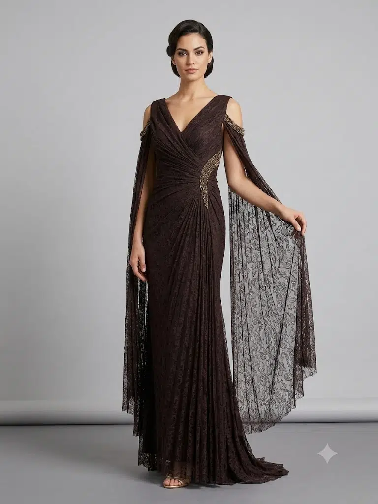FOR COSTUME ABİYE ELBİSE 10422 - KAHVE