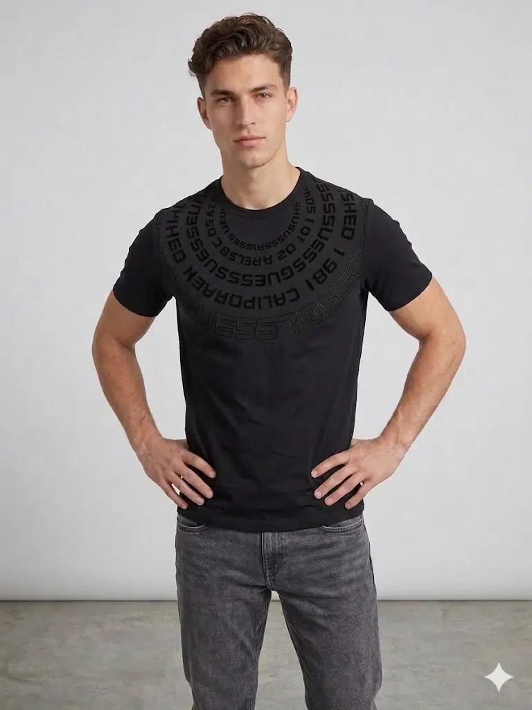 GUESS Erkek Casual Slim Fit Kısa Kollu Tişört Z4RI09JR06K - SİYAH