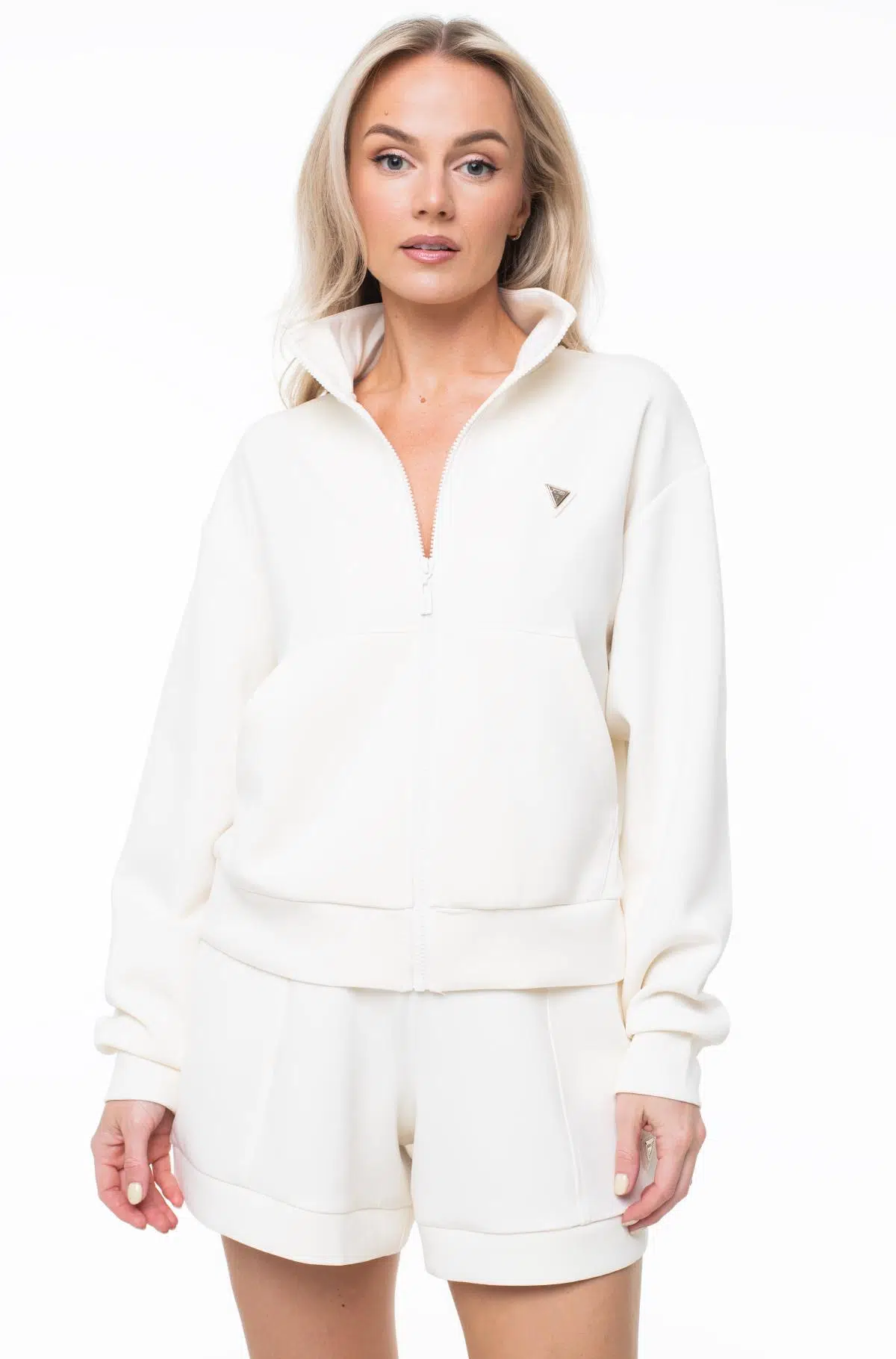 GUESS Fermuarlı Sweatshirt V6YQ17K4313 - KREM
