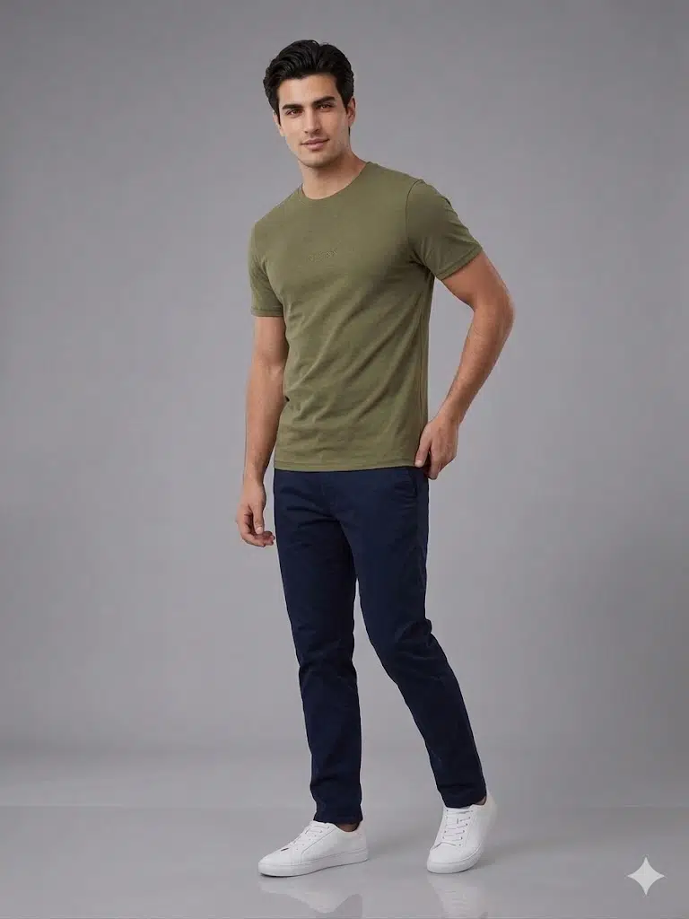 GUESS Bisiklet Yaka Kısa Kollu Basic T-Shirt M2YI72I3Z14 - ZEYTİN