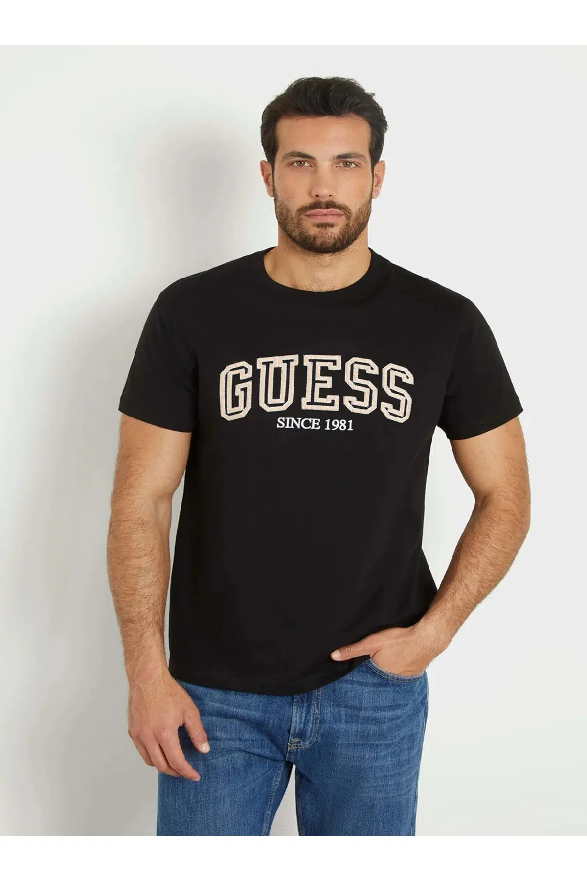 GUESS Yazılı T-shirt M4GI62I3Z14 - SİYAH