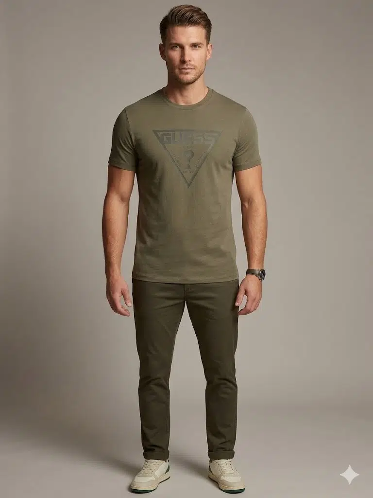 GUESS Erkek Günlük Casual Baskılı T-Shirt Z4YI12I3Z14 - YEŞİL