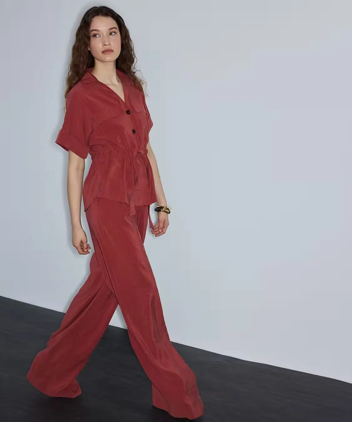 İPEKYOL Modal İçerikli Wide Leg Pantolon IS1260003247 - KİREMİT