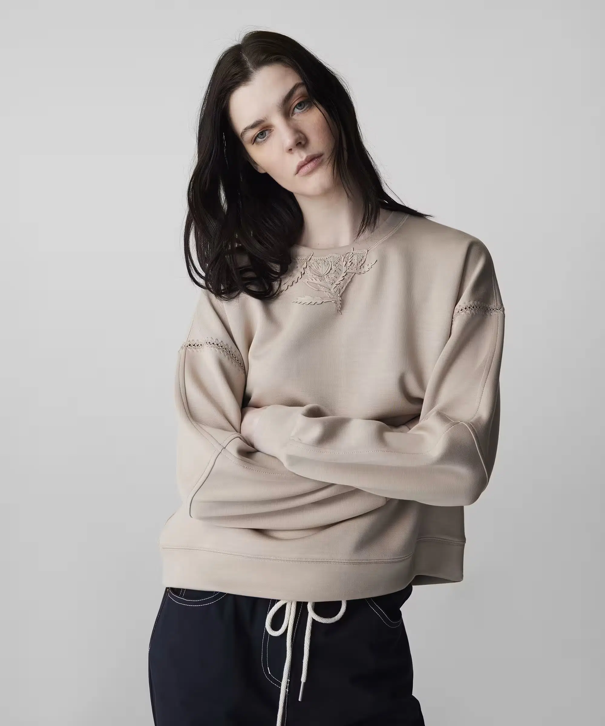 İPEKYOL Aplikeli Sweatshirt IS1260091016 - NATUREL