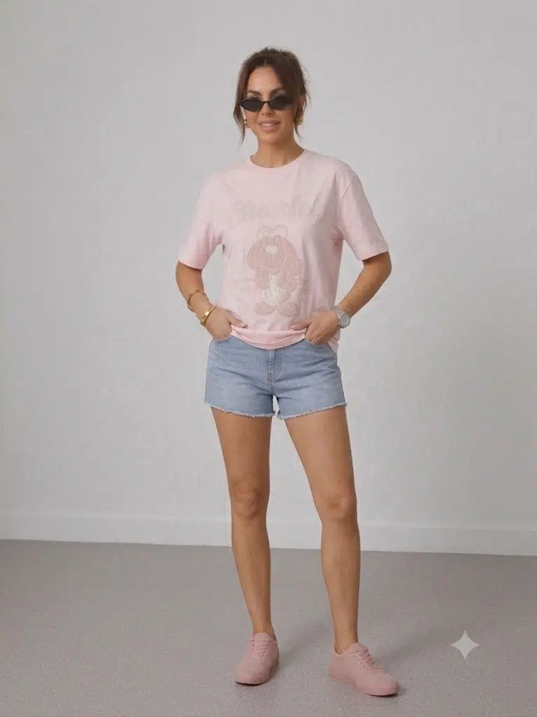 IT'S BASIC T-SHIRT 5127 - PEMBE