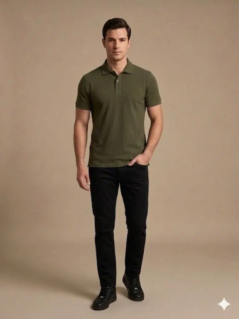 KİP Erkek Polo Yaka Basic T-Shirt 1830 - HAKİ