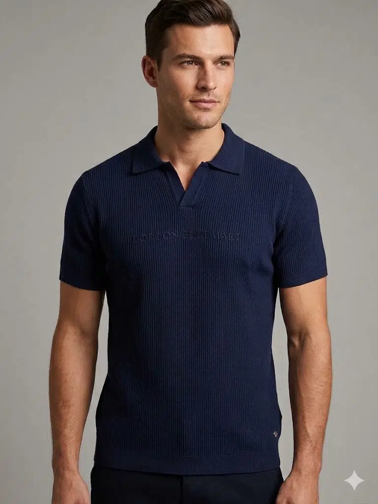 KİP Erkek Triko Polo Yaka Kısa Kollu T-Shirt 10134 - LACİVERT
