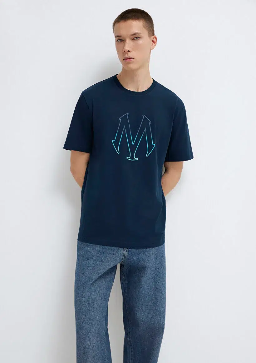 MAVİ Logo Baskılı Lacivert T-Shirt M0610635-70490 - MAVİ