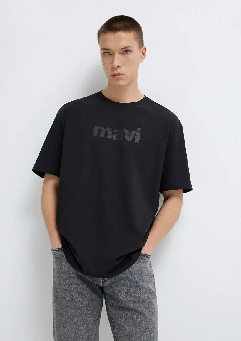 MAVİ Logo Baskılı Siyah T-Shirt M0611807-900 - SİYAH