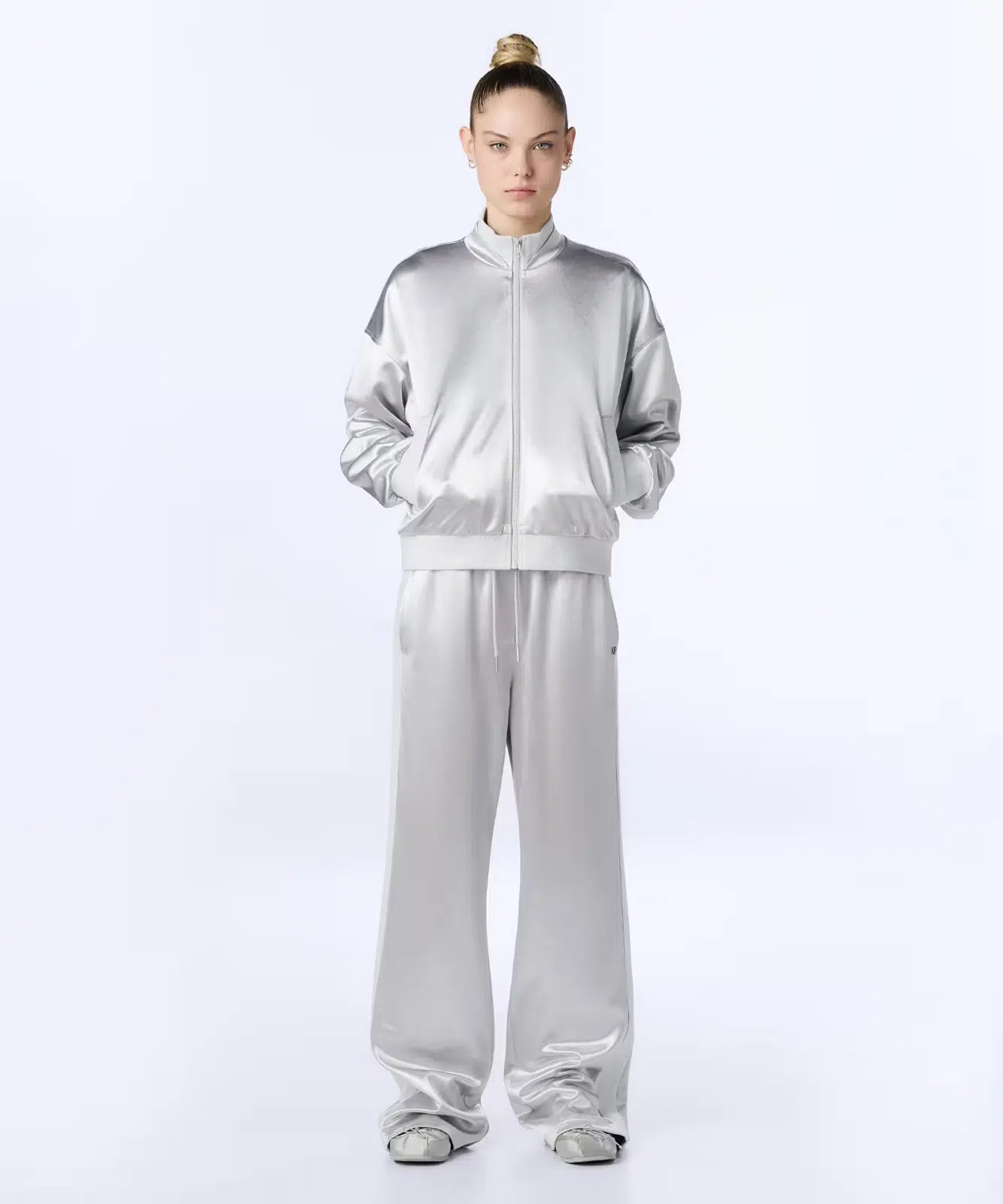 TWIST arlak Dokulu Yüksek Yaka Ceket TS1260005076 - GRİ