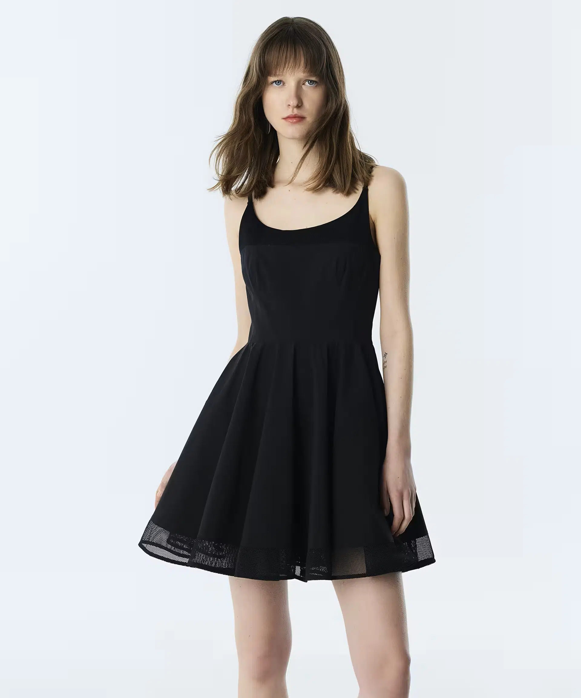 TWİST Kumaş Mix Bel Vurgulu Elbise TS1260002351 - SİYAH