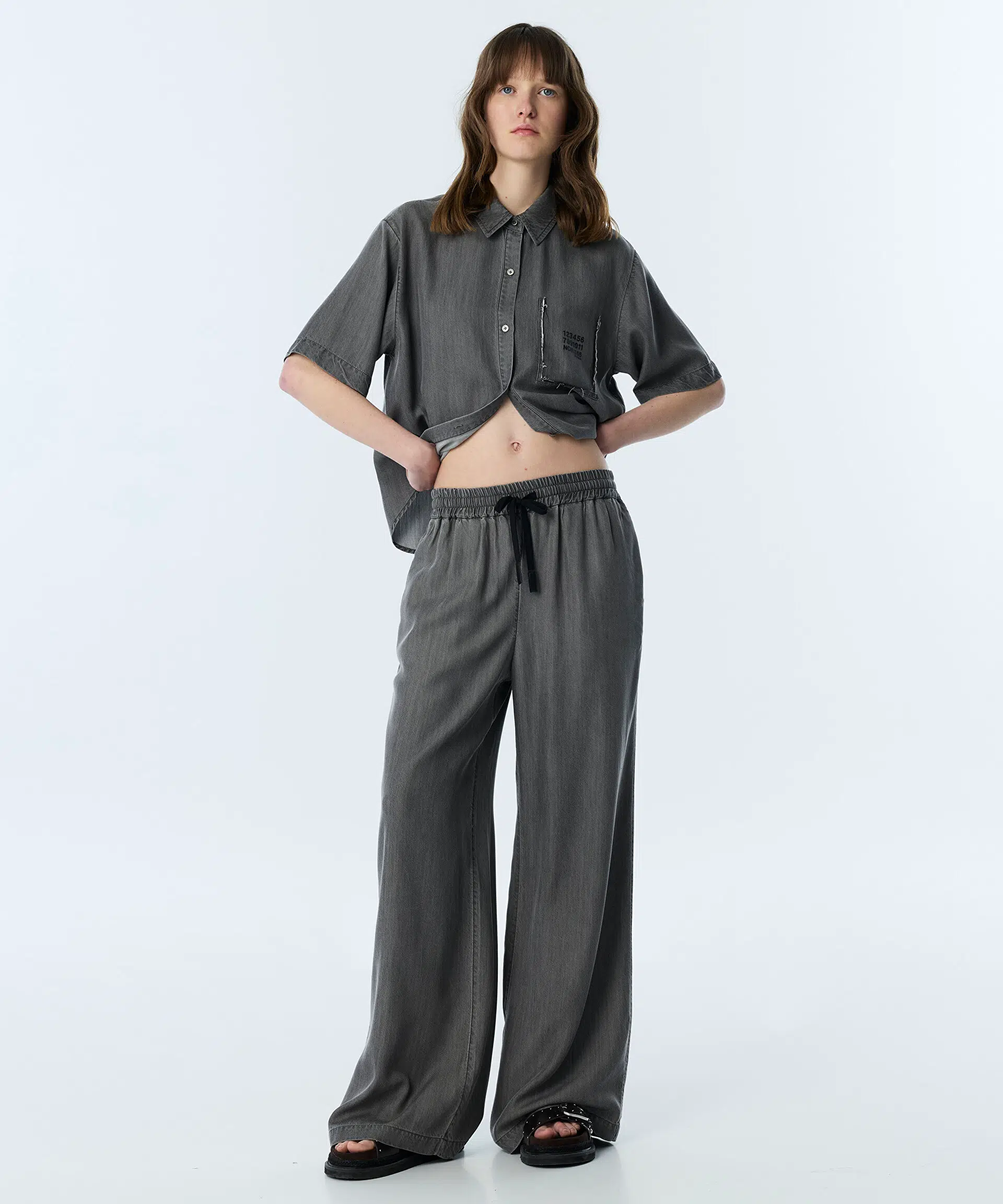 TWIST Kontrast Kordonlu Wide Leg Pantolon TS1260003260
