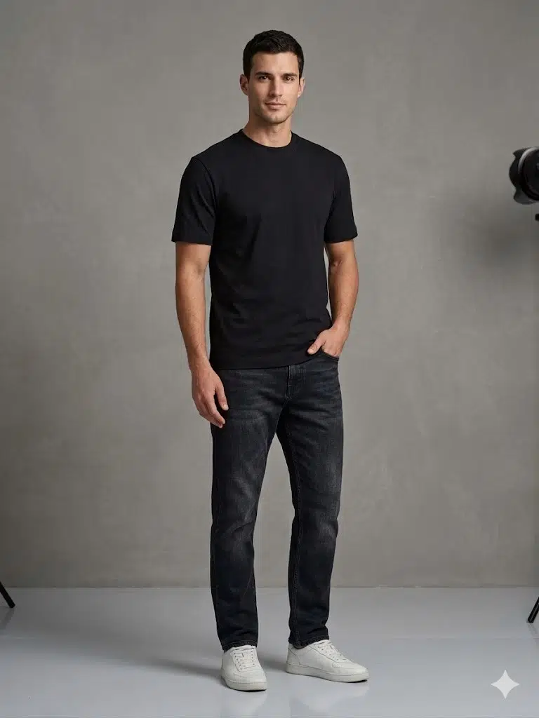 VAGANZA Modern Fit Siyah Erkek Basic T-Shirt 1000 - SİYAH