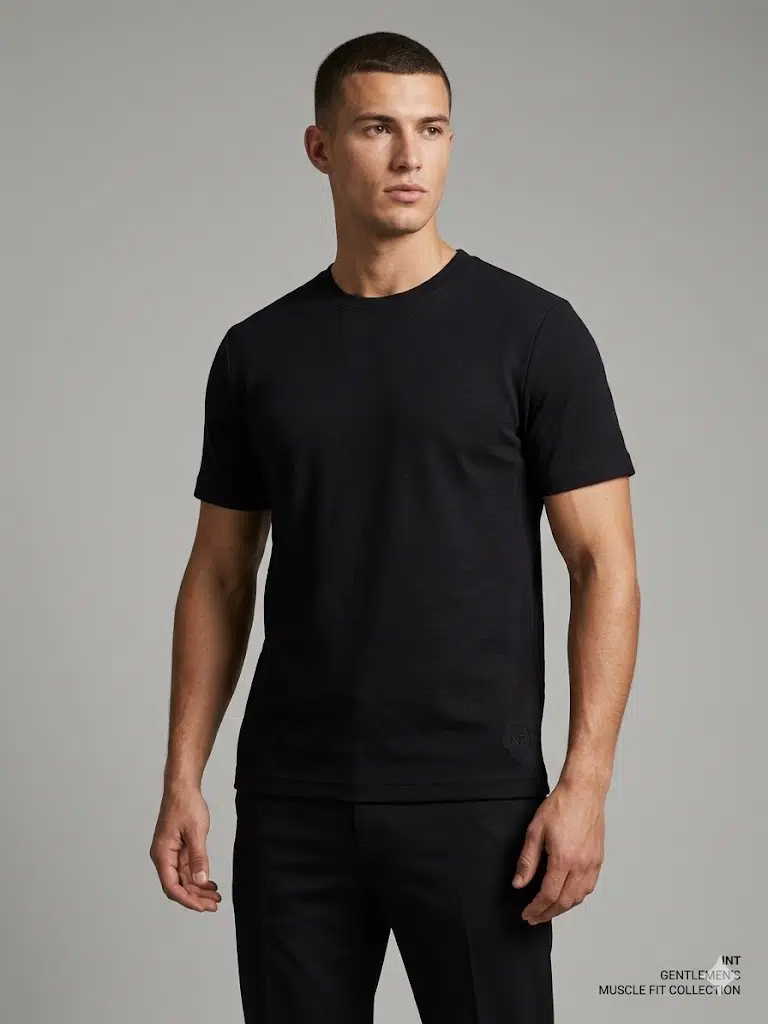 XINT Erkek Basic Bisiklet Yaka Kısa Kollu Pamuklu T-Shirt Günlük Kullanım 502208 - SİYAH